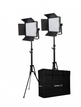 NANLITE KIT 2 PANEL LED CN-600SA CON ALETAS LUZ DIA